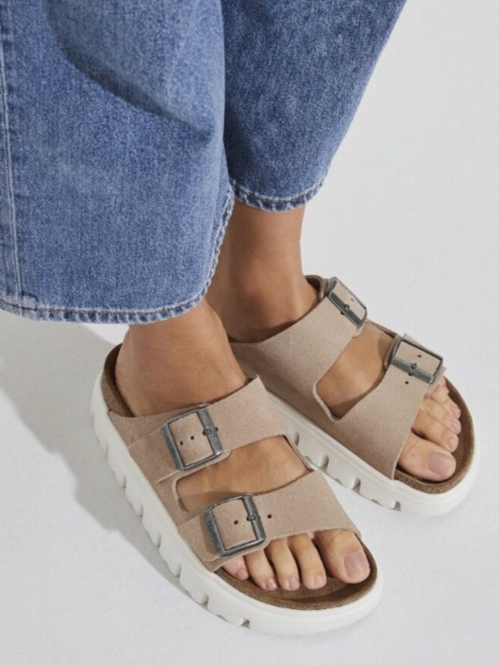 Papillo by Birkenstock platform Arizona sandals lugged sole Size 41